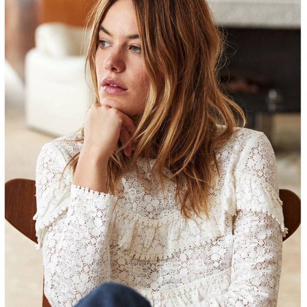 Sezane ninon blouse in ecru size 34 nwot